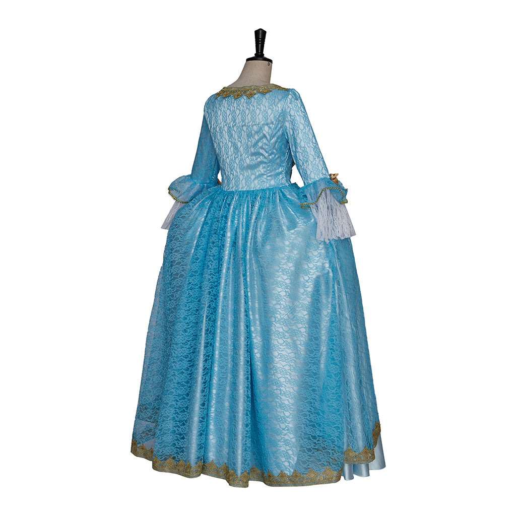 Rococo Victorian Vintage Dress Ball Gown Prom Custom Blue Women's Masquerade Carnival Wedding Party Adults' Dress