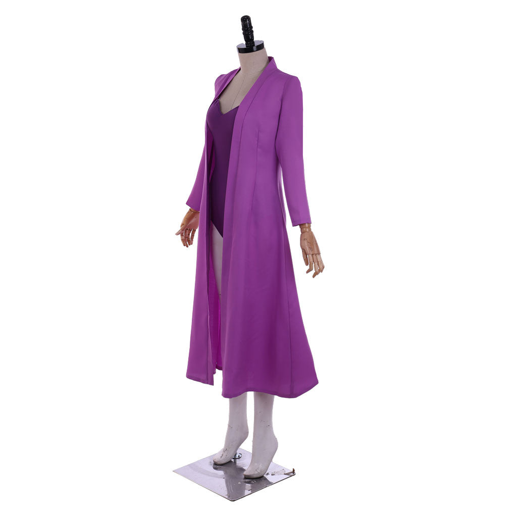 Medieval Fantasy Long Coat Cosplay Costume Purple Regency Retro Renaissance Dress Women Cosplay Outfit Adult Ladies Halloween Dress