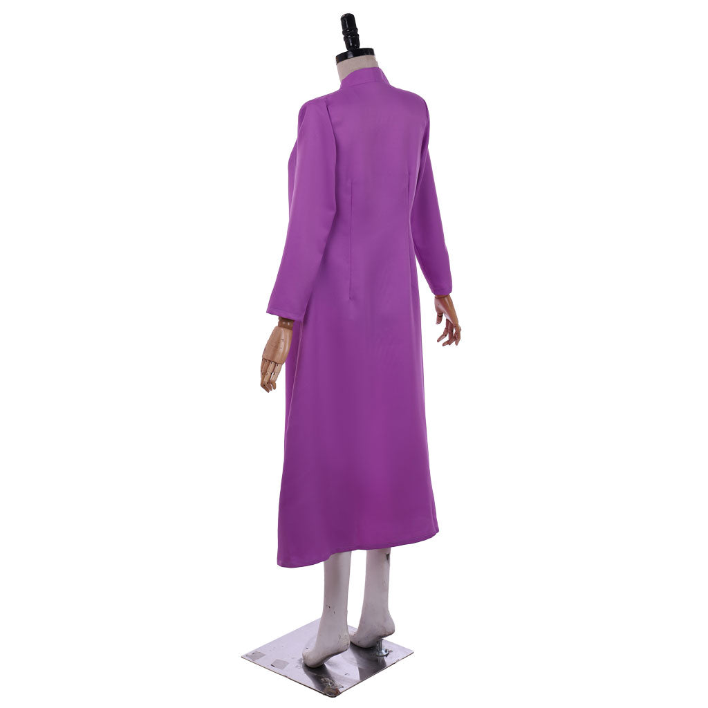 Medieval Fantasy Long Coat Cosplay Costume Purple Regency Retro Renaissance Dress Women Cosplay Outfit Adult Ladies Halloween Dress