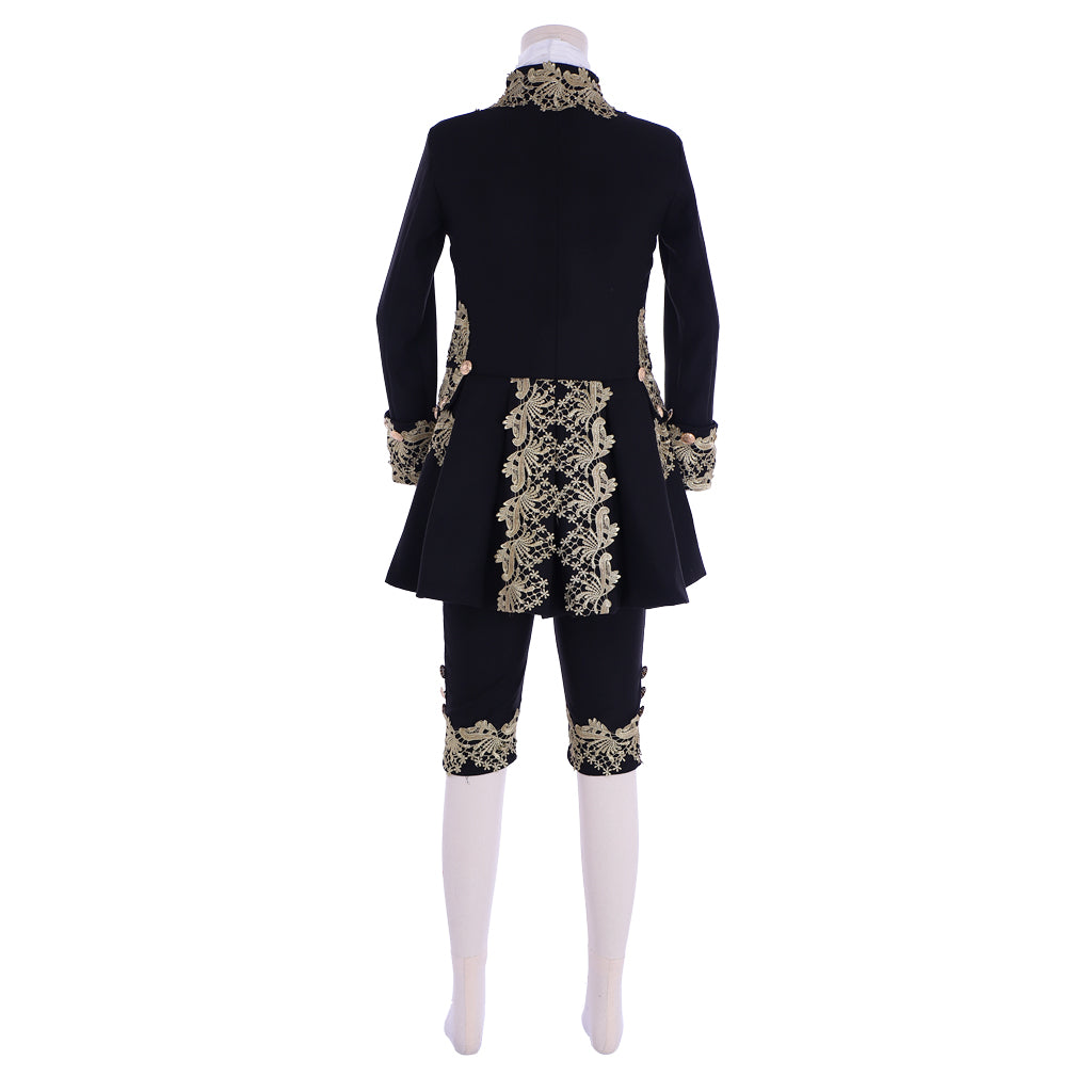 Medieval Men's Rococo Court Suit with Intricate Gold Embroidery Cosplay Stage Costume Adult Halloween Christmas Party Themed Outfit