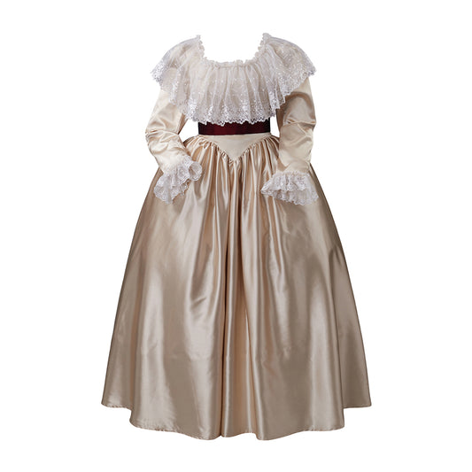 Medieval Style Brown Gown Collar Cuffs and Puff Sleeves Plus Side Lacing for Historical Reenactments Cosplay Events Halloween Christmas