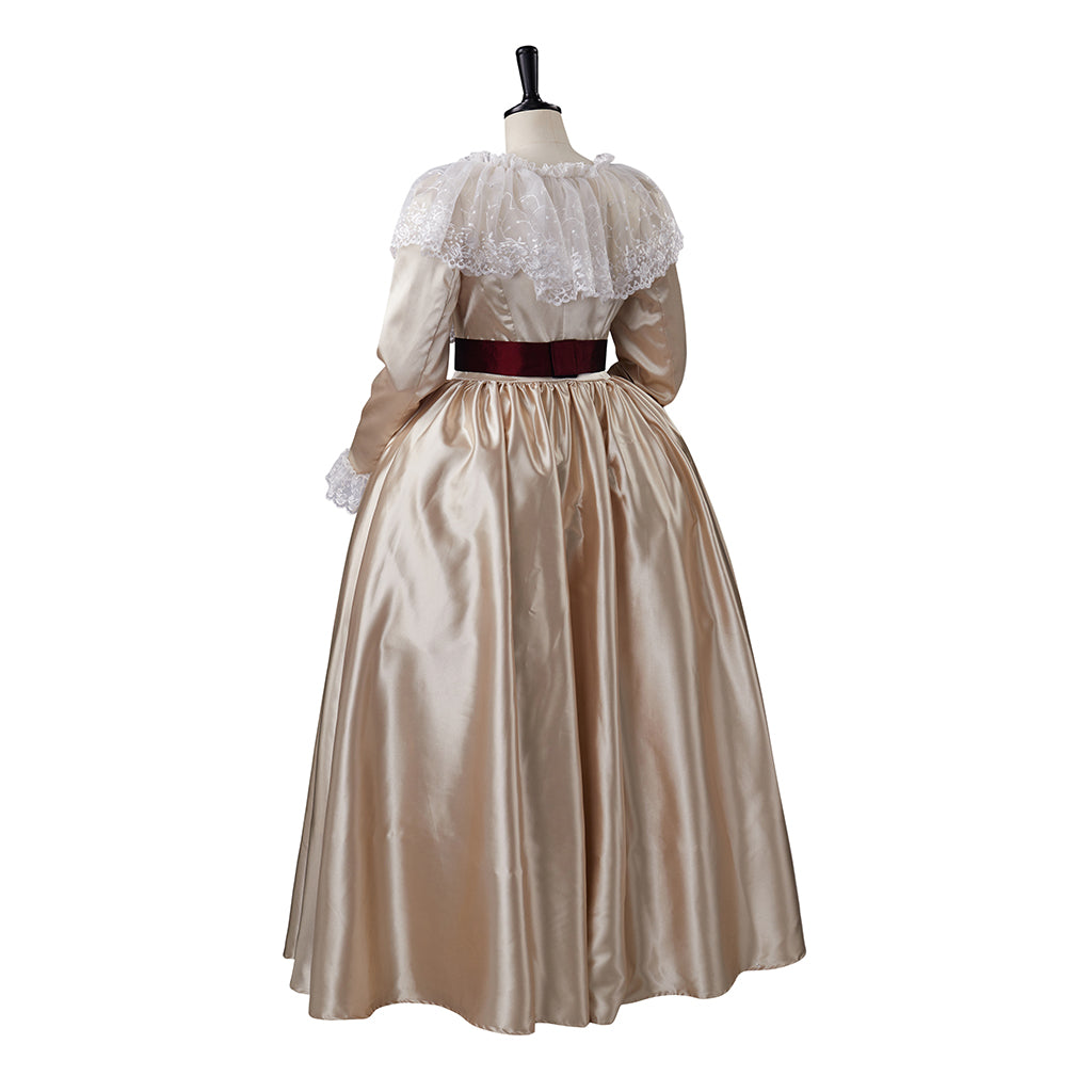 Medieval Style Brown Gown Collar Cuffs and Puff Sleeves Plus Side Lacing for Historical Reenactments Cosplay Events Halloween Christmas