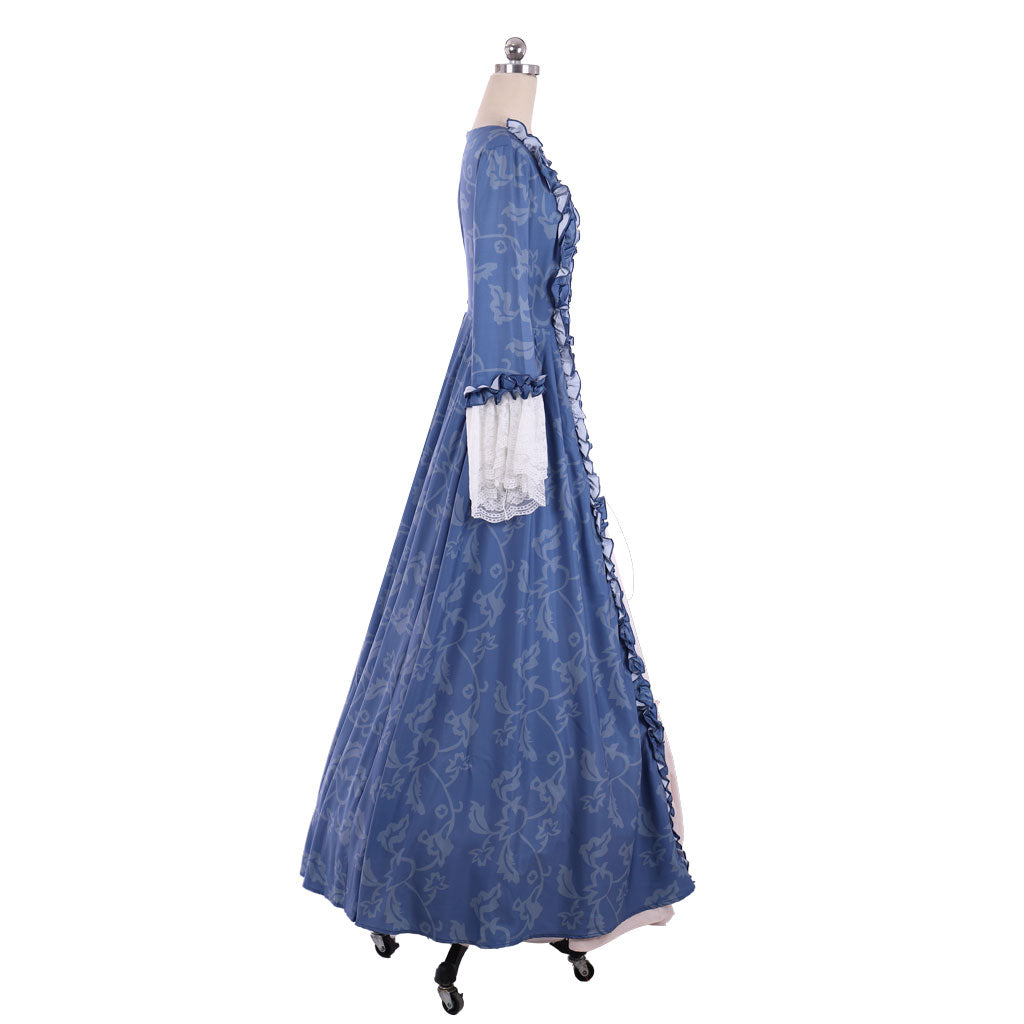 Medieval Baroque Gown Cosplay Costume Blue Regency Retro Renaissance Dress Women Cosplay Outfit Adult Ladies Halloween Dress
