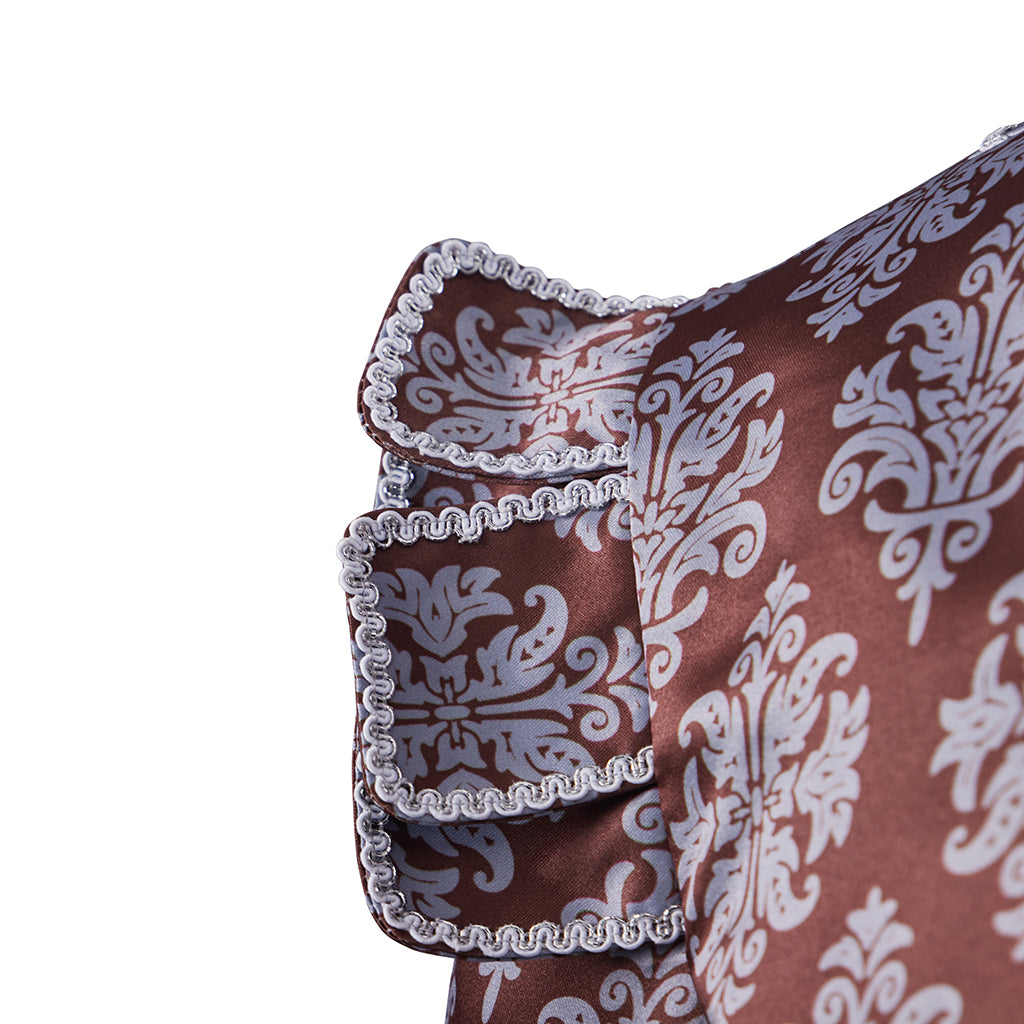 Medieval Style Diamond Patterned Brocade Jacket with Fur Trimmed Neckline Puffed Sleeves for Historical Reenactments Cosplay Events Halloween