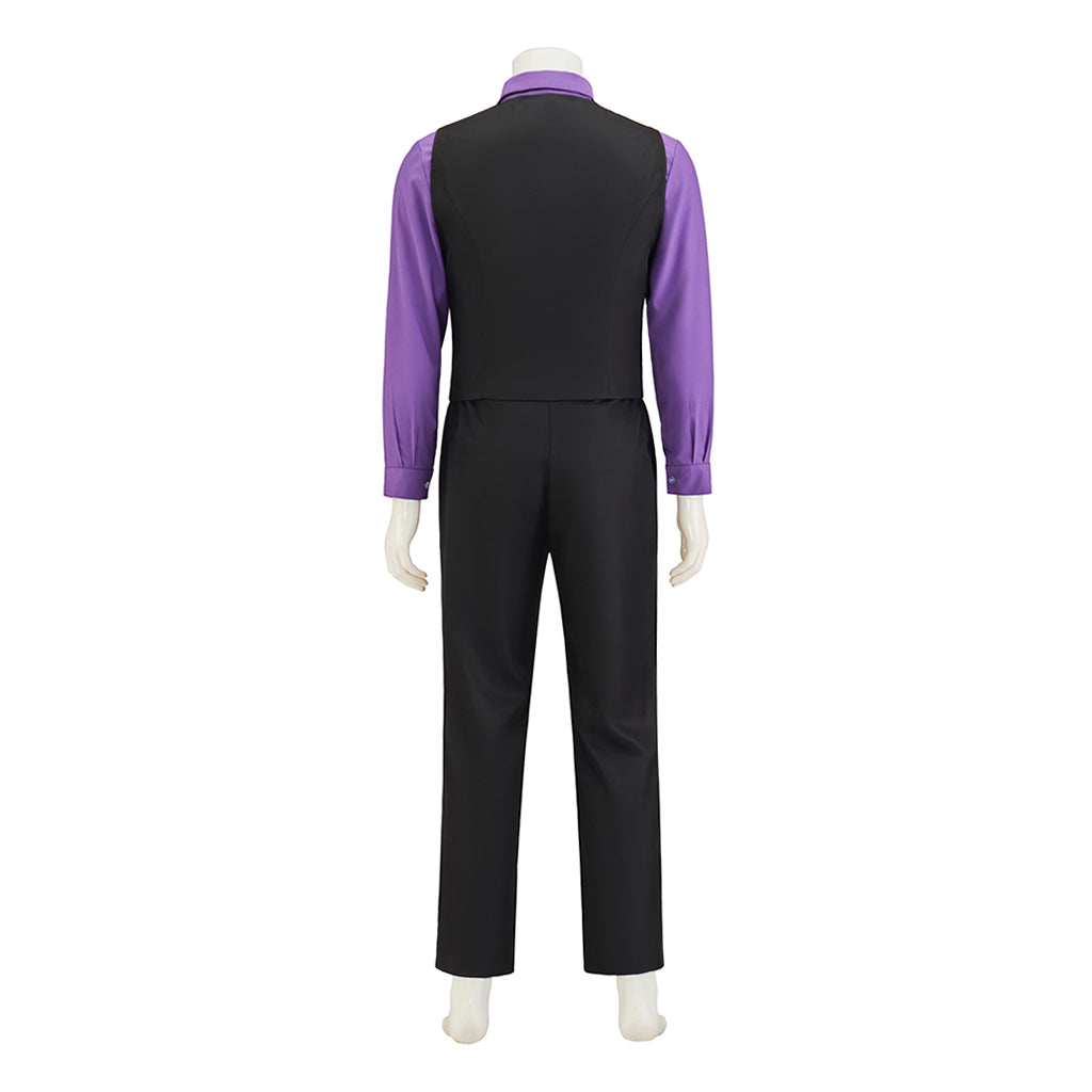 Medieval Victorian - Inspired Black Vest Set with Purple Shirt and Matching Cap for Vintage Gatherings Cosplay Events Halloween Christmas