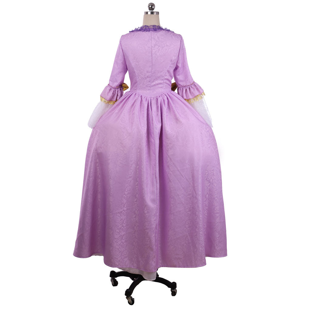 Rococo Victorian Vintage Inspired Dress Party Costume Prom Down Princess Shakespeare Solid Bow Accessory Purple Women's Halloween Carnival Valentine's Day Party Evening Dress Masquerade Adults' Dress All