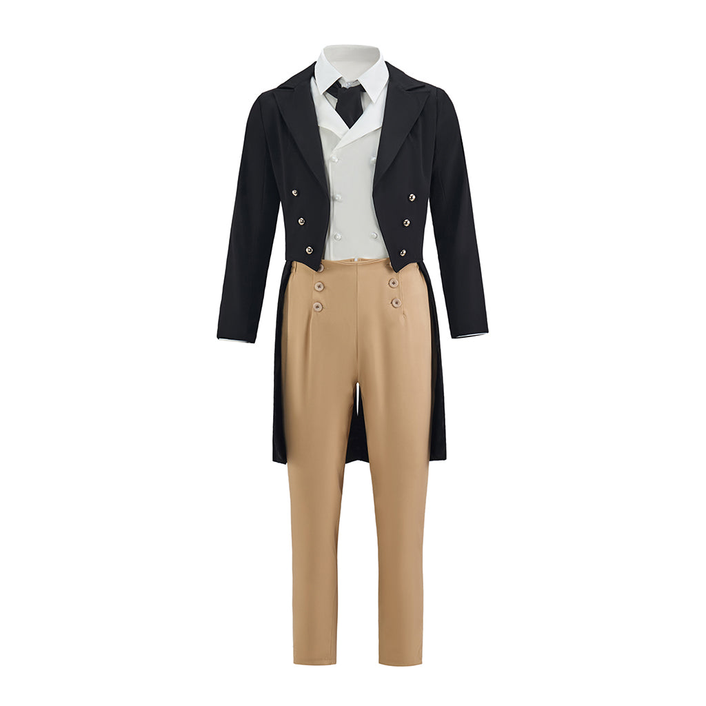 Regency Inspired Men's Tailcoat Suit with Matching Vest and Trousers for Historical Reenactments Regency Themed Gatherings Cosplay Halloween Christmas