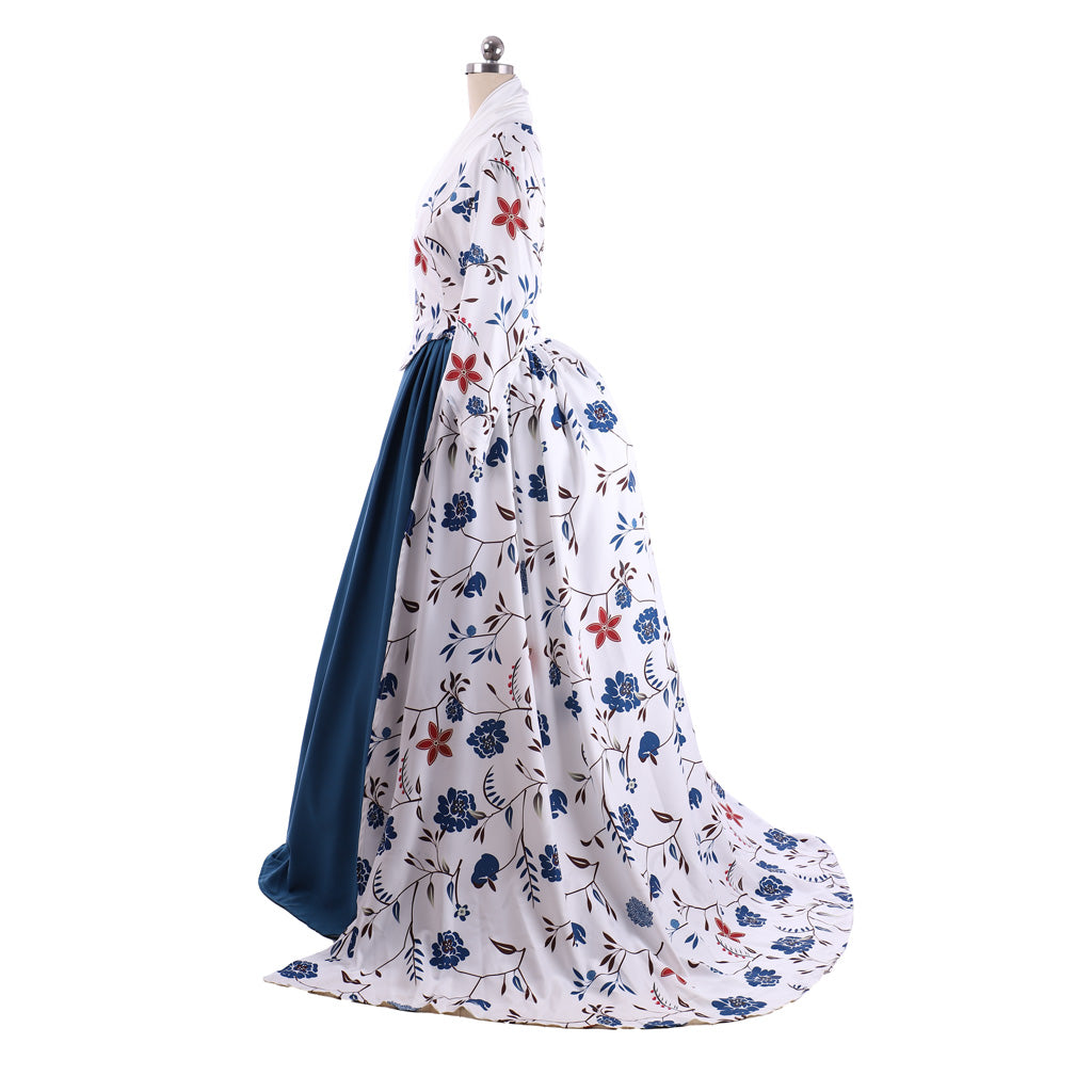 18th Rococo Colonial gown Victorian Renaissance Princess Period Prom Dress Printed Custom Women's Vintage Cosplay Performance Party Christmas Halloween Carnival Party Evening dress Masquerade Adults' Dress