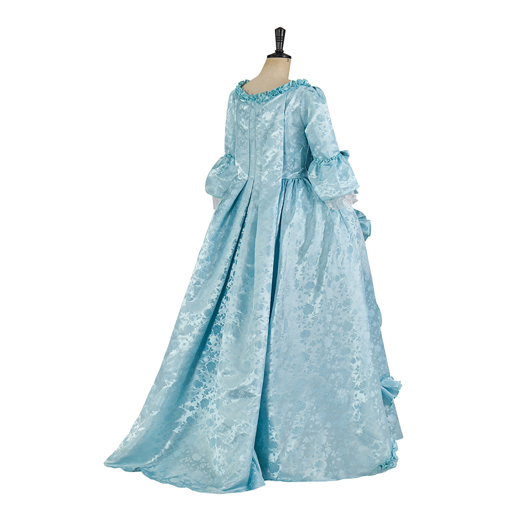 Rococo Inspired Elegant Brocade Ball Gown with Puff Sleeves for Historical Reenactments Renaissance Fairs Themed Balls Cosplay Halloween Christmas