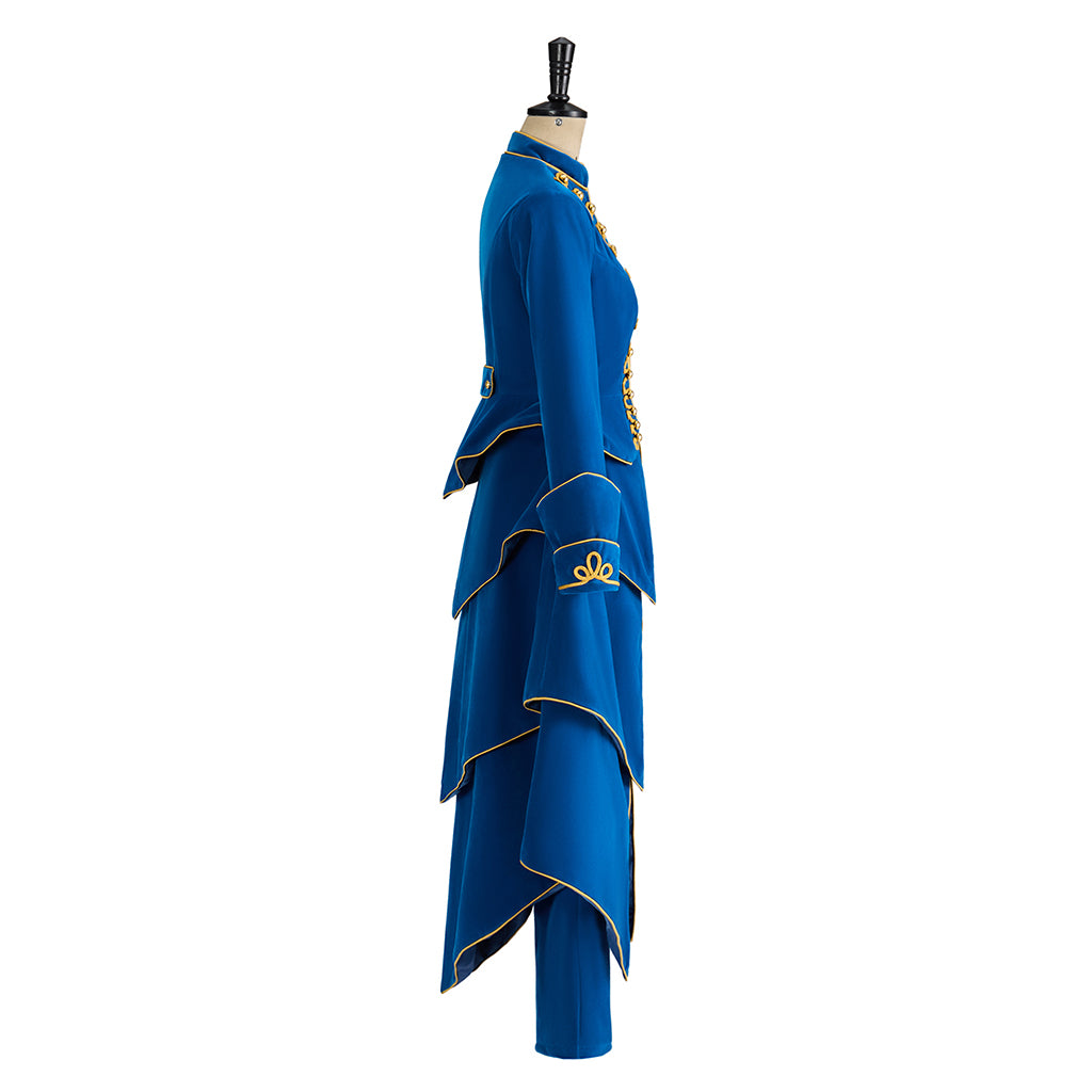 Baroque Inspired Rich Blue Gold - Embellished Tailcoat Style Ensemble for Historical Reenactments Baroque Themed Halloween Christmas