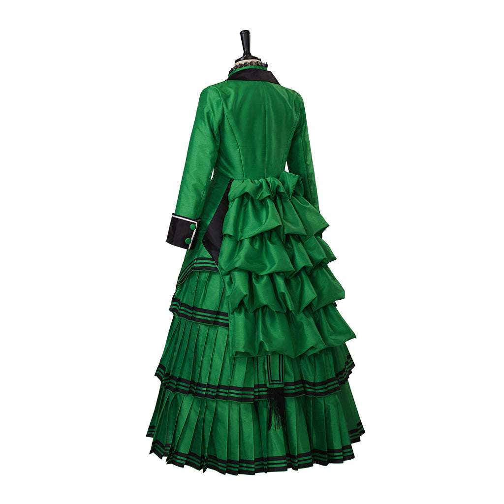 Medieval Style Teal Gown with Black Trim Double Breasted Design for Historical Reenactments Halloween or Christmas