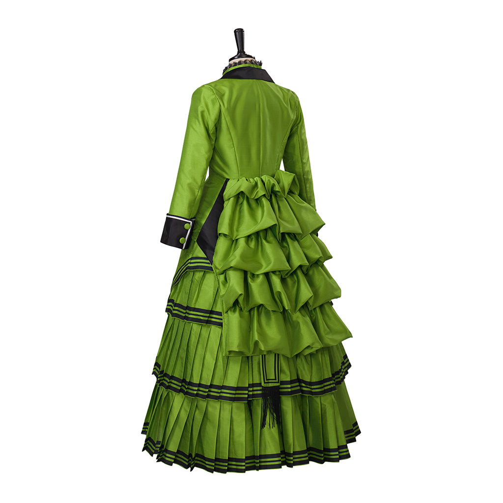 Medieval Style Teal Gown with Black Trim Double Breasted Design for Historical Reenactments Halloween or Christmas
