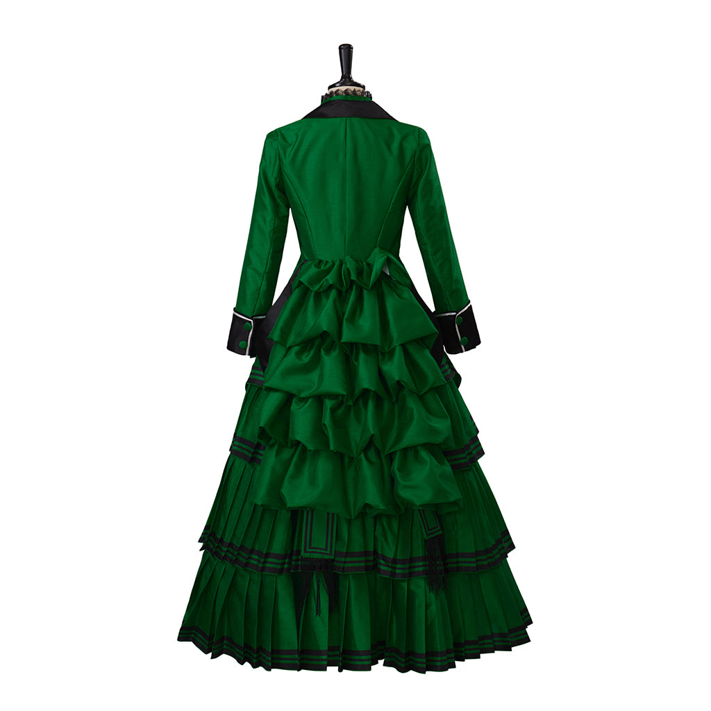 Medieval Style Teal Gown with Black Trim Double Breasted Design for Historical Reenactments Halloween or Christmas