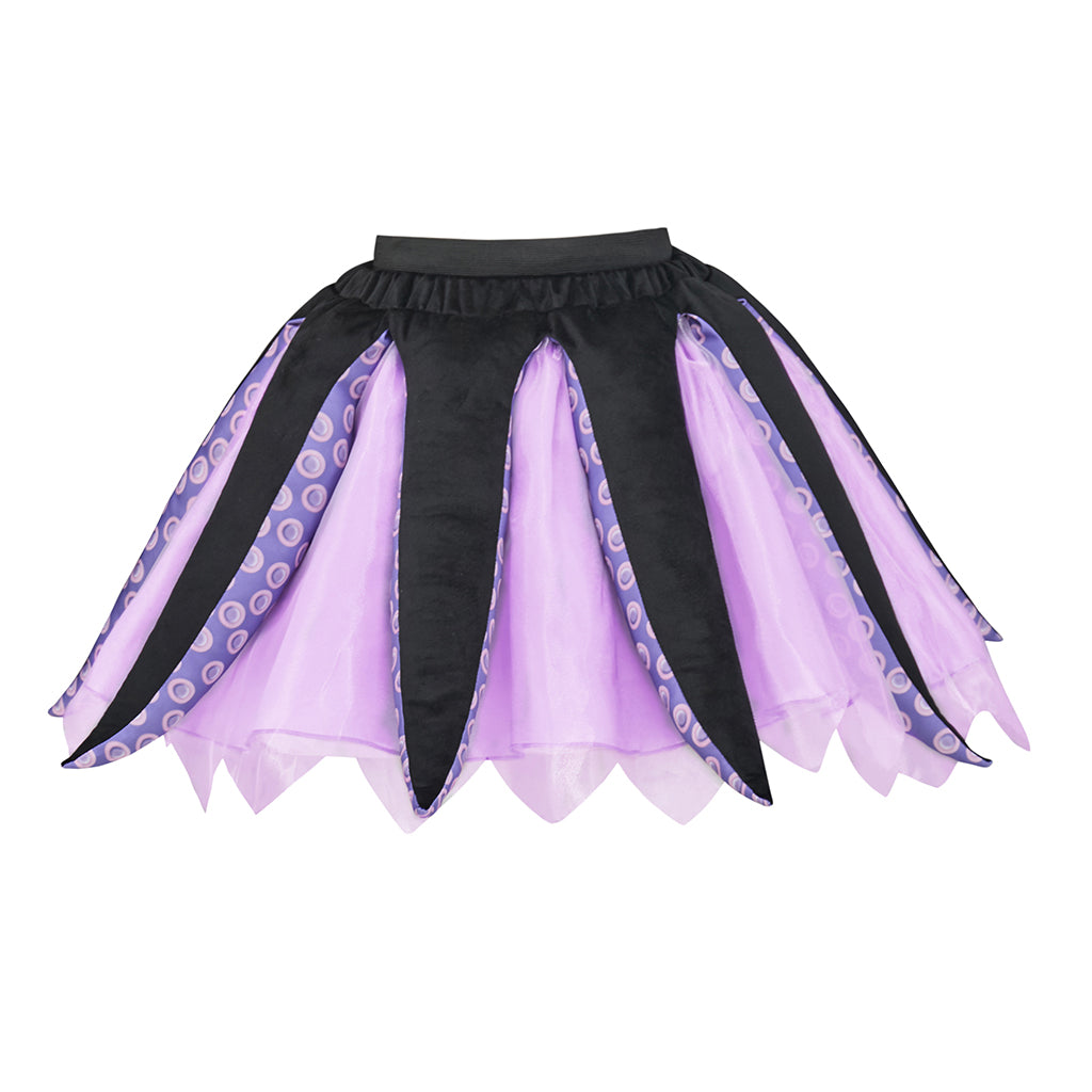 Medieval Inspired Black and Purple Layered Tutu Skirt with Petal Hem for Vintage Garden Parties Regency Themed Gatherings Halloween Christmas