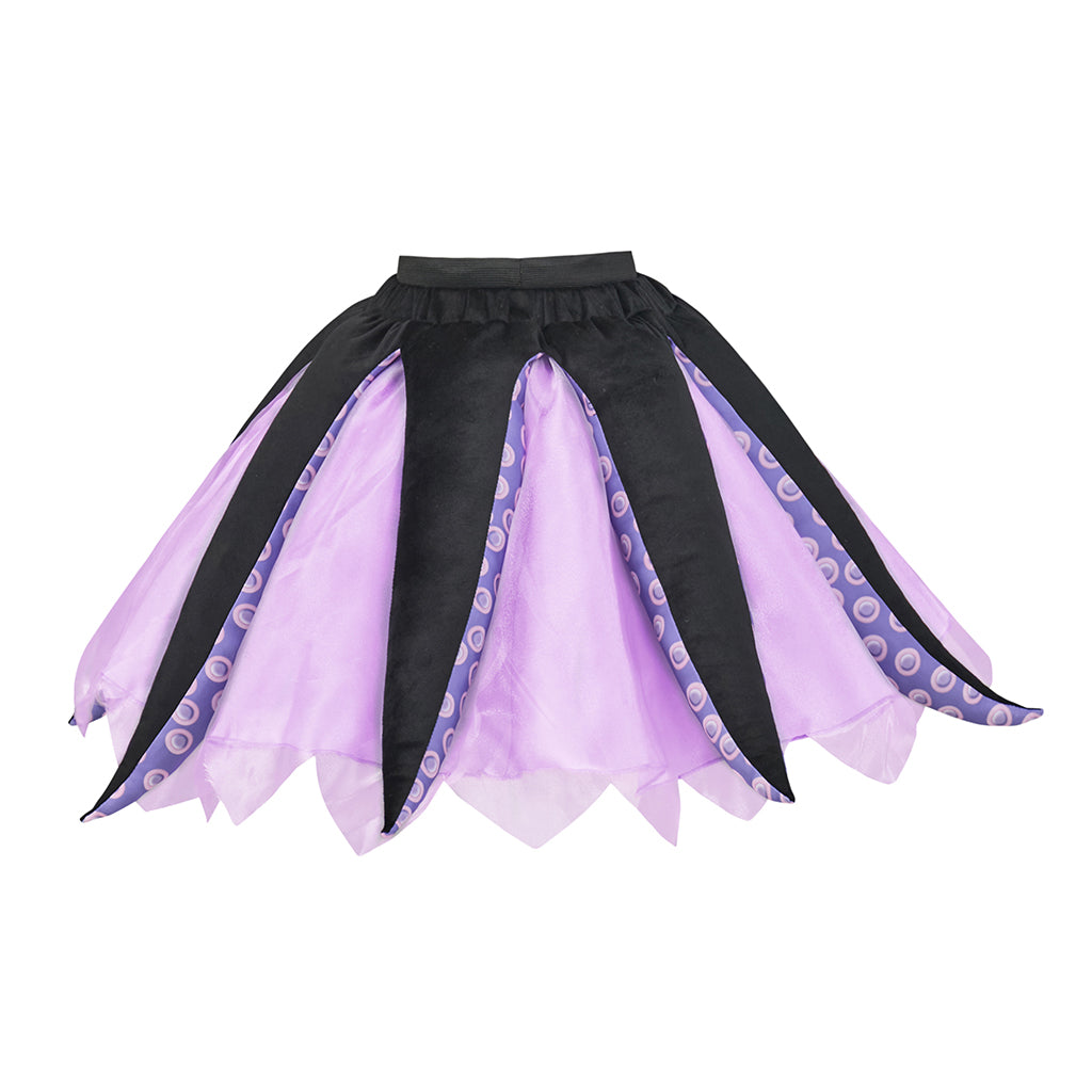 Medieval Inspired Black and Purple Layered Tutu Skirt with Petal Hem for Vintage Garden Parties Regency Themed Gatherings Halloween Christmas