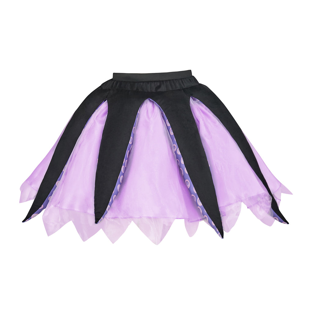 Medieval Inspired Black and Purple Layered Tutu Skirt with Petal Hem for Vintage Garden Parties Regency Themed Gatherings Halloween Christmas