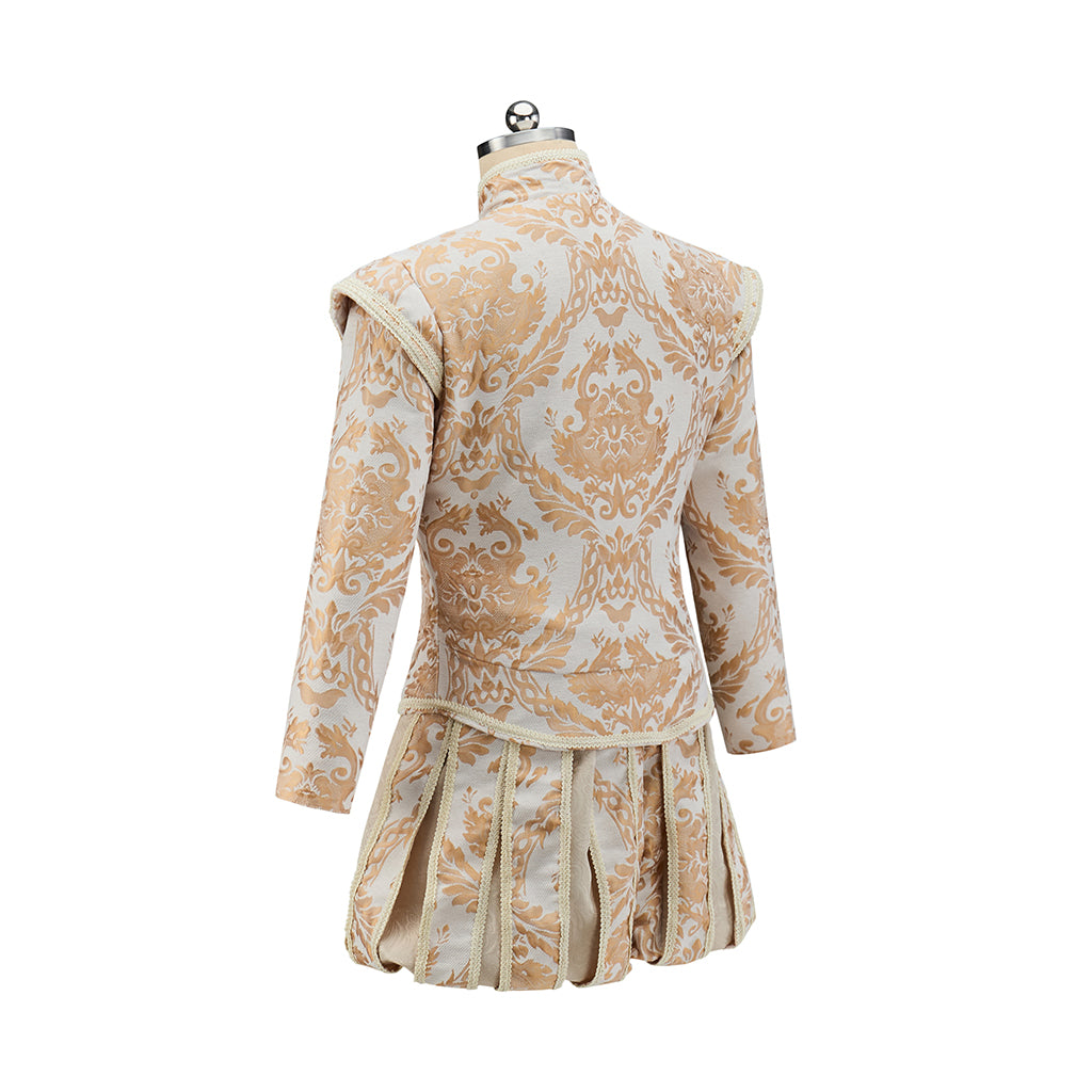 Renaissance Inspired Embroidered Brocade Ensemble for Gothic Themed Gatherings Historical Reenactments Halloween Victorian Era Events
