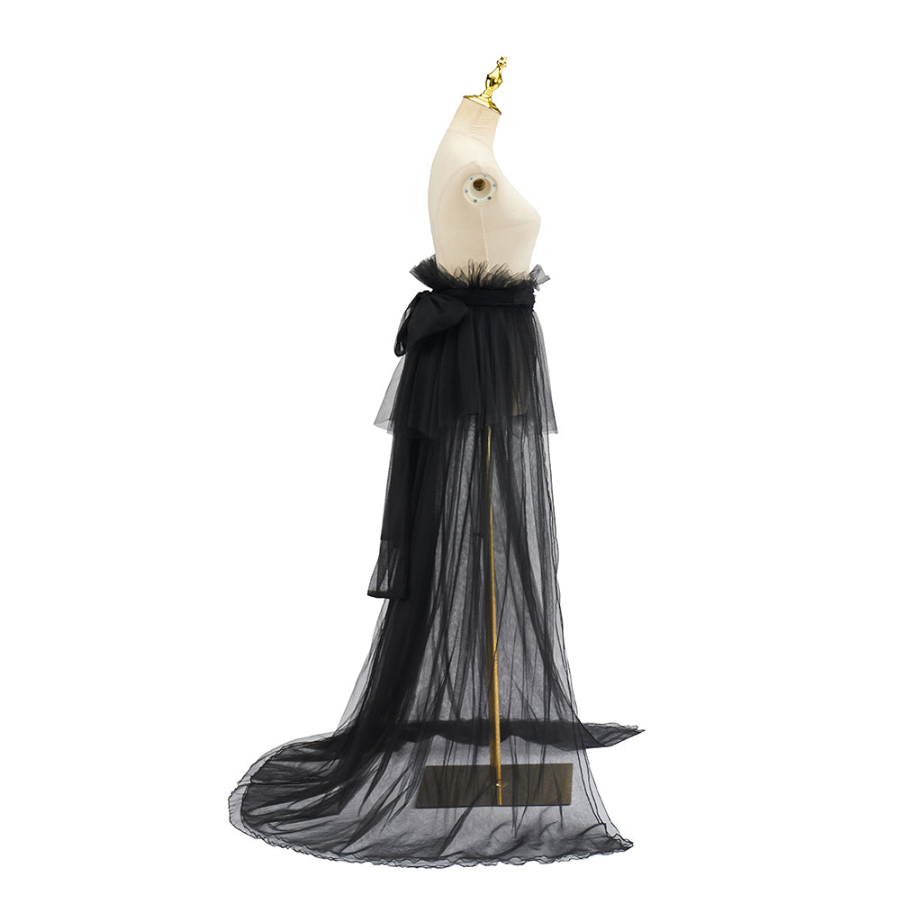 Medieval Black Sheer Train Dragging Cloak for Historical Reenactments Medieval Themed Halloween Christmas Cosplay Events