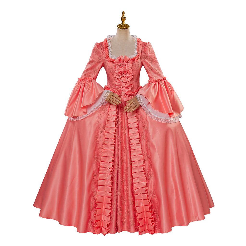 Retro Vintage Rococo Victorian Dress Trumpet Sleeve Party Costume Prom Dress Princess Shakespeare Solid Ball Gown Gentlewoman Orange Women's Royal Halloween Carnival Party Evening Dress Valentine's DayParty Masquerade Adults' Dress All