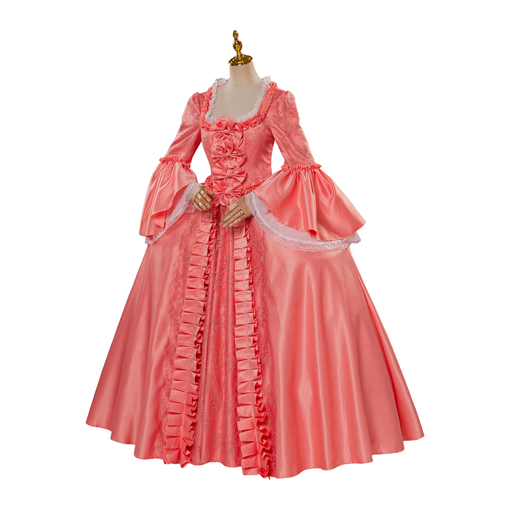 Retro Vintage Rococo Victorian Dress Trumpet Sleeve Party Costume Prom Dress Princess Shakespeare Solid Ball Gown Gentlewoman Orange Women's Royal Halloween Carnival Party Evening Dress Valentine's DayParty Masquerade Adults' Dress All