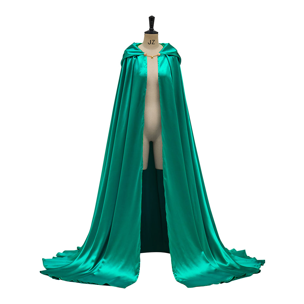 Medieval Red Satin Cloak with Long Train for Historical Reenactments Medieval Themed Gatherings Royal Halloween Christmas Cosplay Events