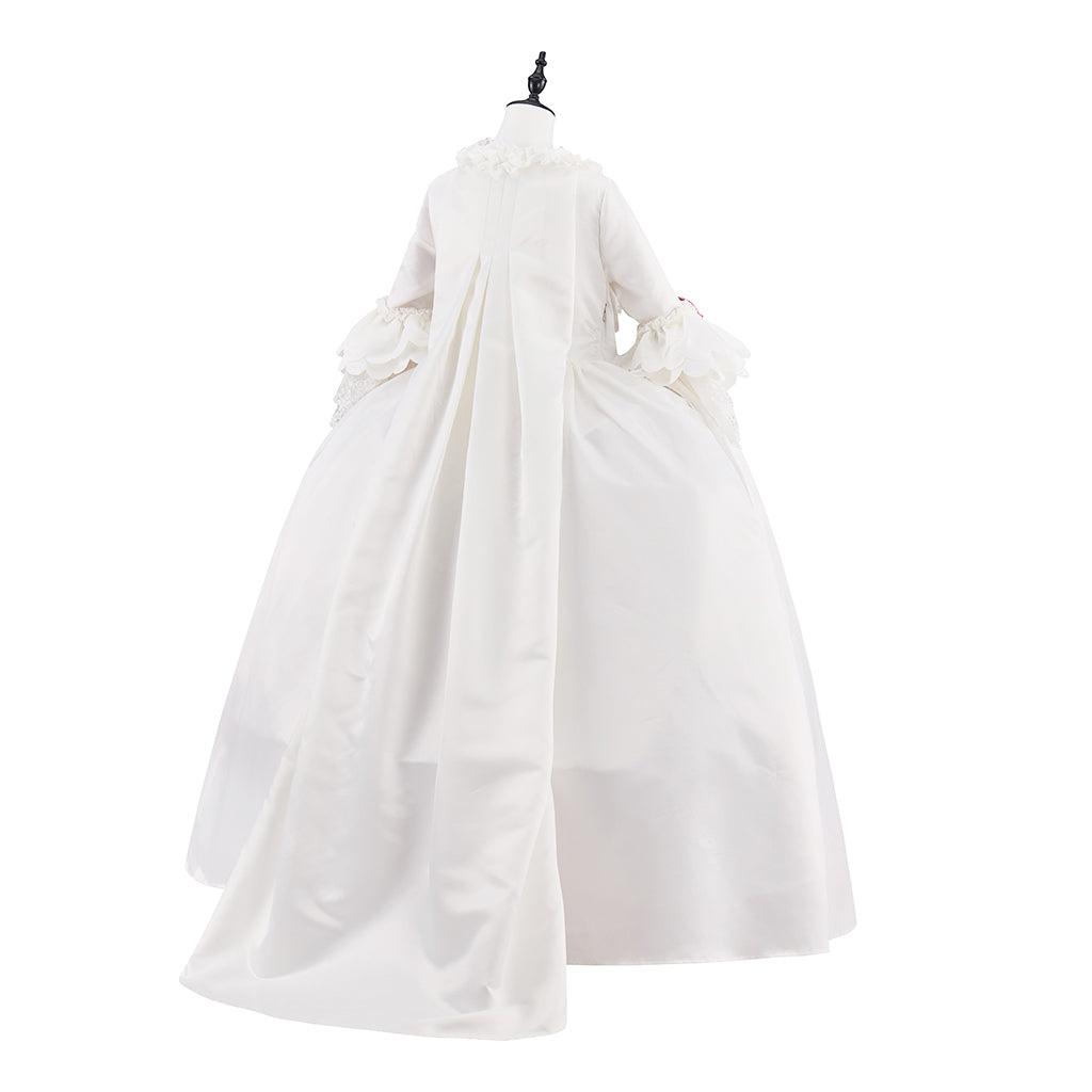 Medieval Pink Satin Gown with White Lace Robe for Historical Reenactments Medieval Themed Gatherings Renaissance Halloween Christmas