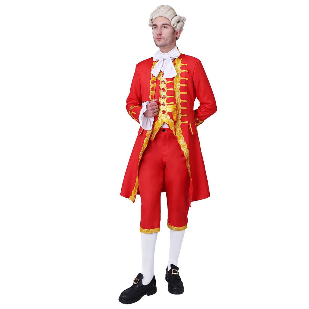 the Musical The Greatest Showman King Cosplay Costume P. T. Barnum Stage Costume Antonio Maria Royal Court Outfit Adult Halloween Charistmas Party Red Suits With Cloak