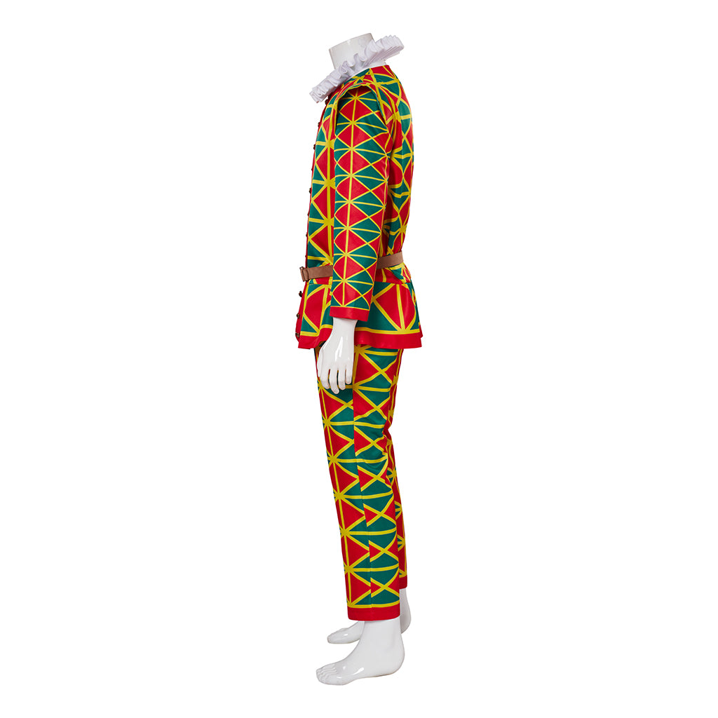 Medieval Style Colorful Diamond Patterned Suit for Historical Reenactments Cosplay Events Renaissance Fairs Halloween or Christmas Themed Parties