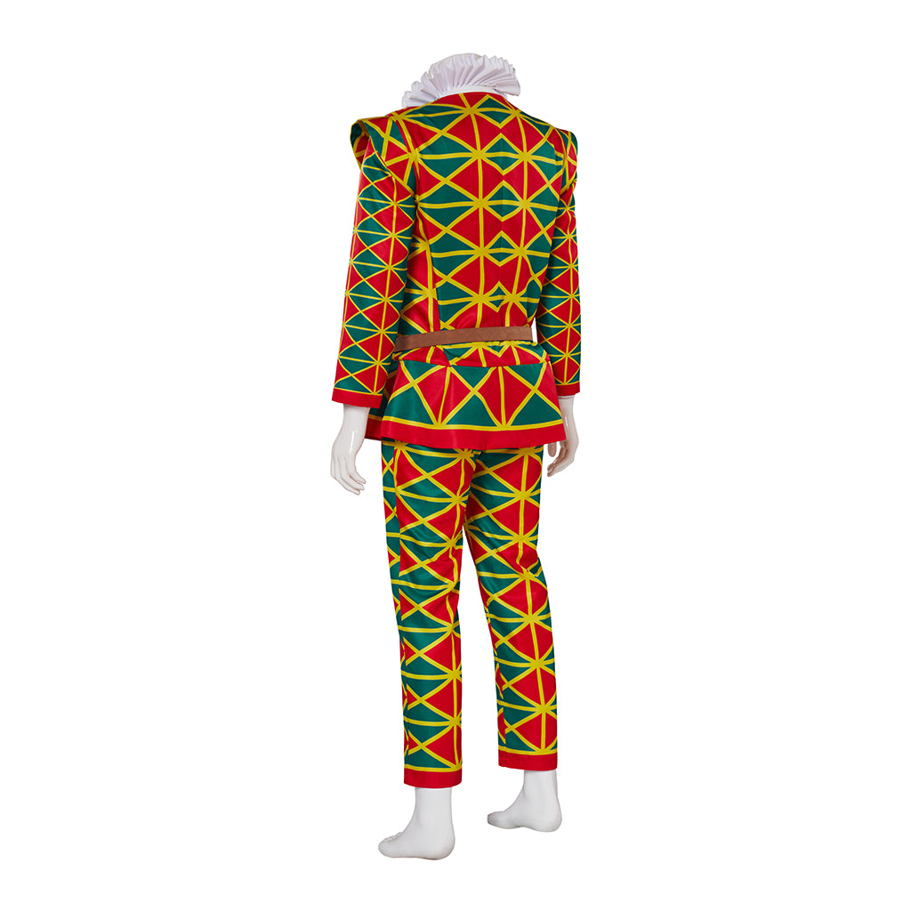 Medieval Style Colorful Diamond Patterned Suit for Historical Reenactments Cosplay Events Renaissance Fairs Halloween or Christmas Themed Parties