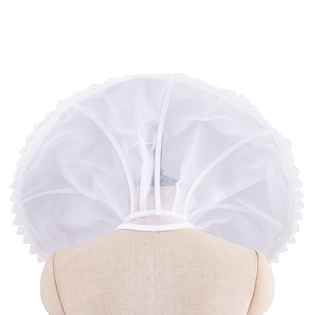 Medieval White Sheer Ruff Collar with Stiffened Design for Historical Reenactments Colonial Themed Gatherings Cosplay Events Halloween Christmas