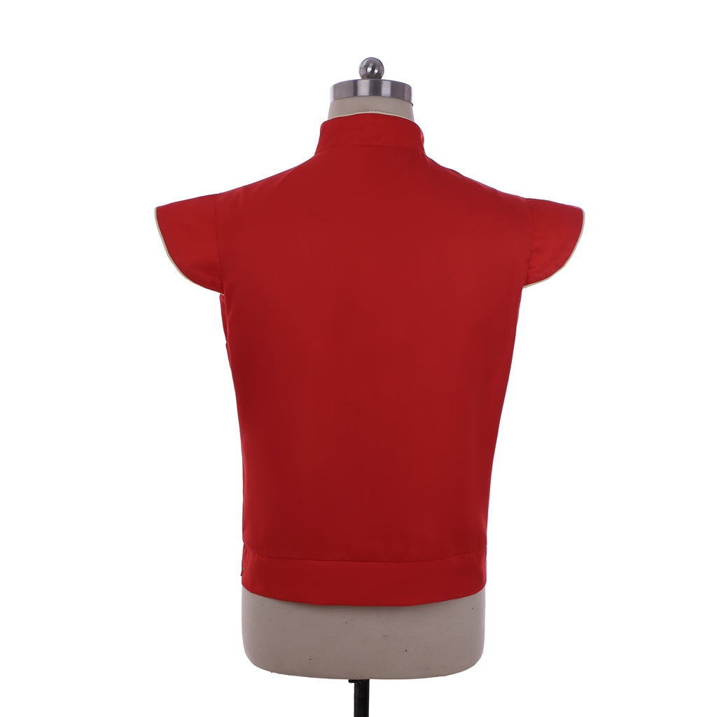 Medieval Men's Red Sleeveless Lace Up Vest Cosplay Stage Costume Adult Party Themed Outfit Adult Halloween Party Themed Outfit