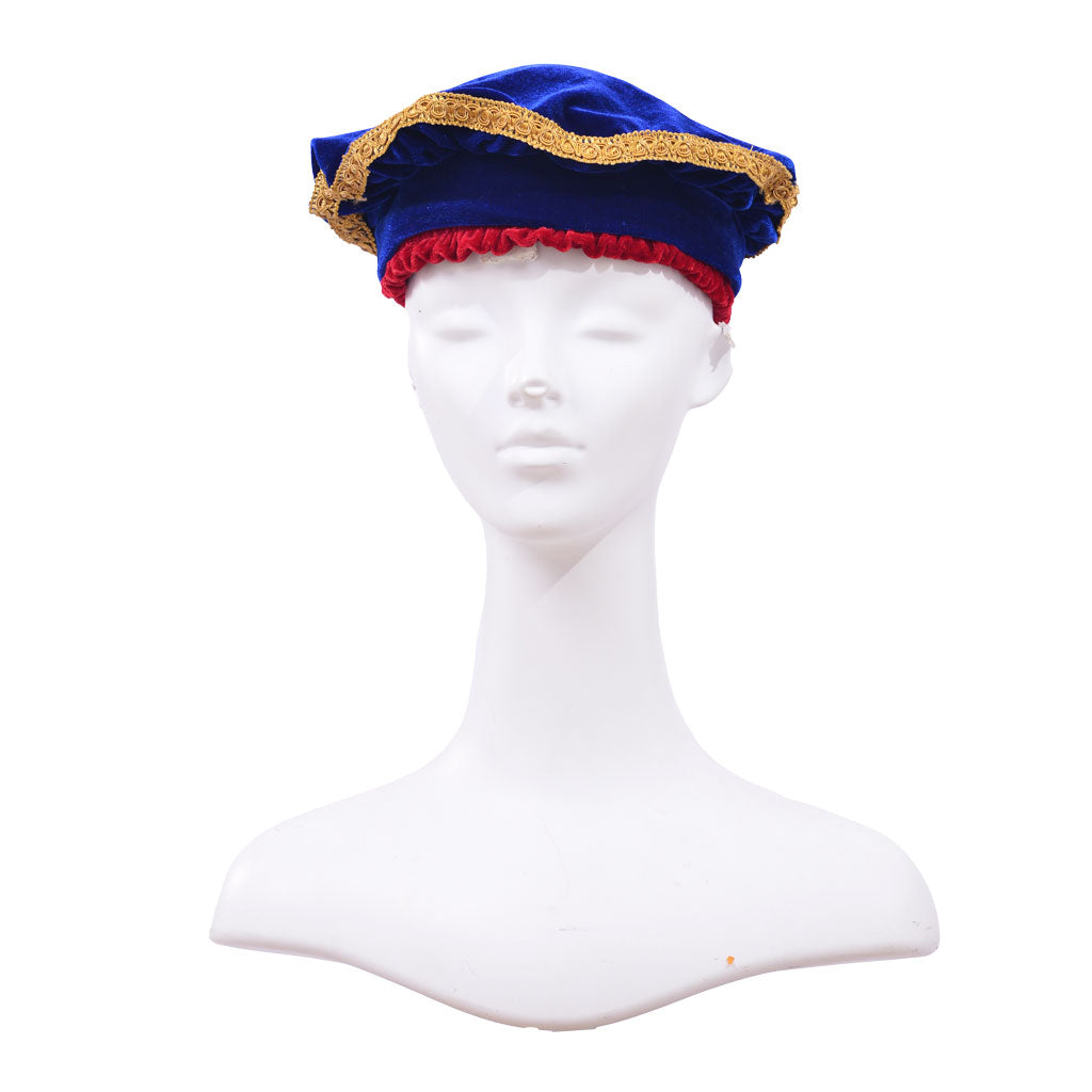 Medieval Men's Navy Blue with Red and Gold Accented Aristocratic Court Costume Cosplay Stage Outfit Adult Halloween Christmas Party Themed Outfit