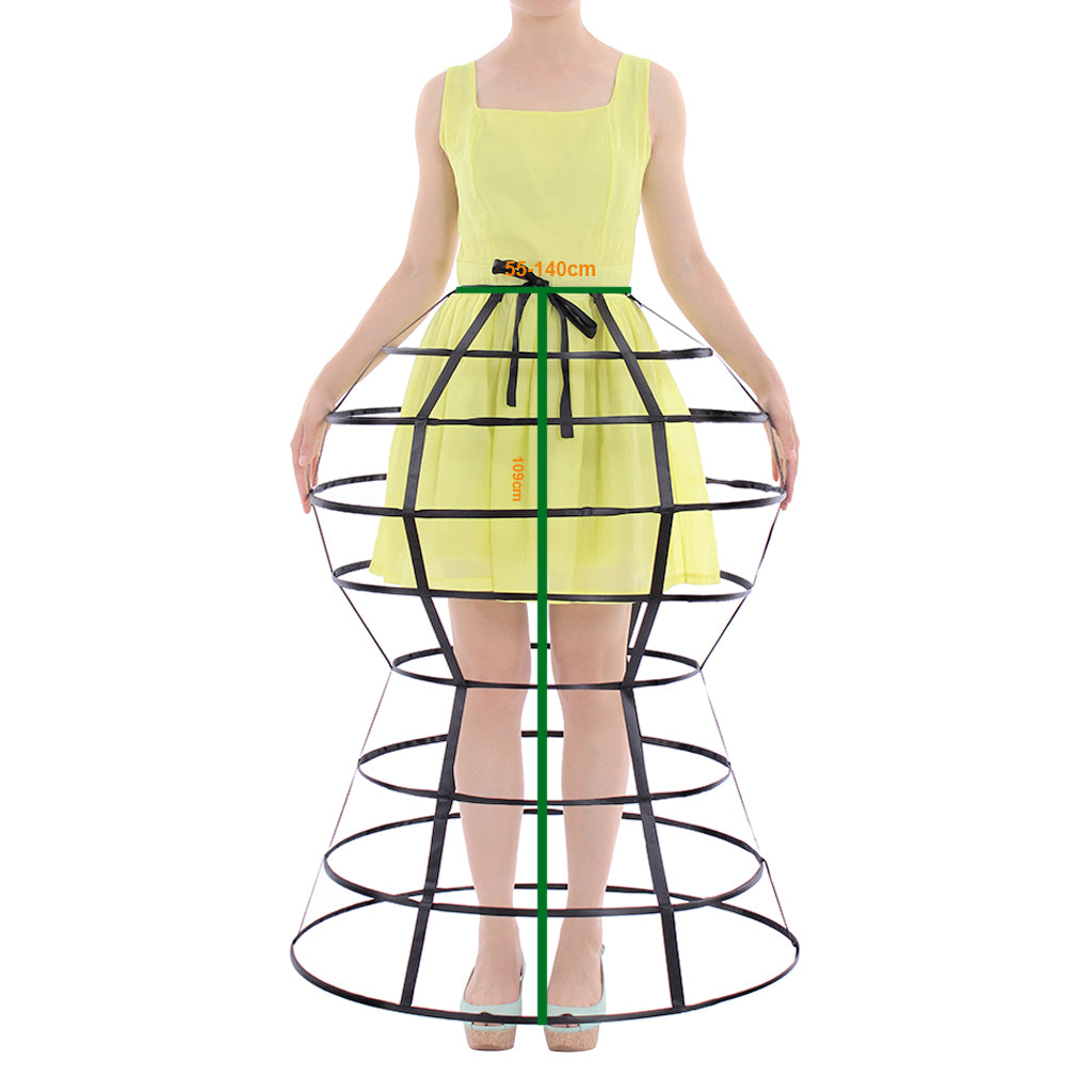 Women's Baroque Pannier Petticoat Victorian Black Crinoline Birdcage Hoop for Victorian Ball Dress Baroque Crinoline Rococo Princess Dress Pannier