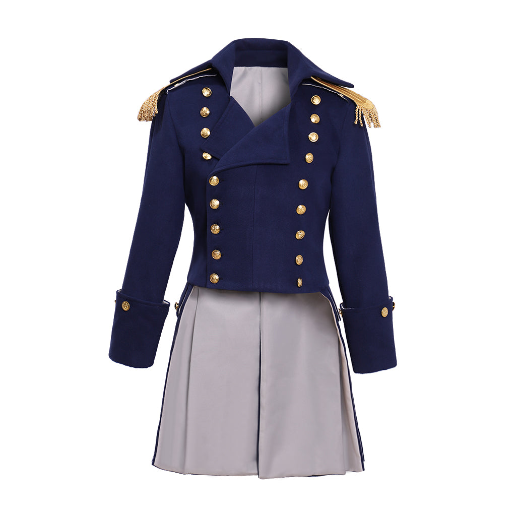 18th Century European Military Style Officer Jacket with Gold Embellishments for Historical Reenactments Cosplay Events Halloween Christmas or Parties