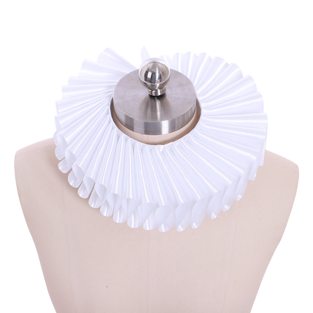 Women's Ruffled Victorian Renaissance Neck Satin Choker Collar Ruff collar
