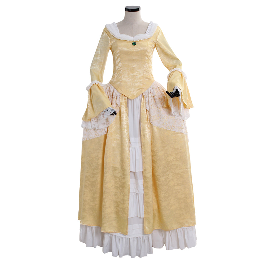 Medieval Women Viking Cream And White Cosplay Costume Adult Renaissance Ancient Gown With Lace Trim And Ruffled Hem Norse Gothic Ladies Halloween Christmas Dress