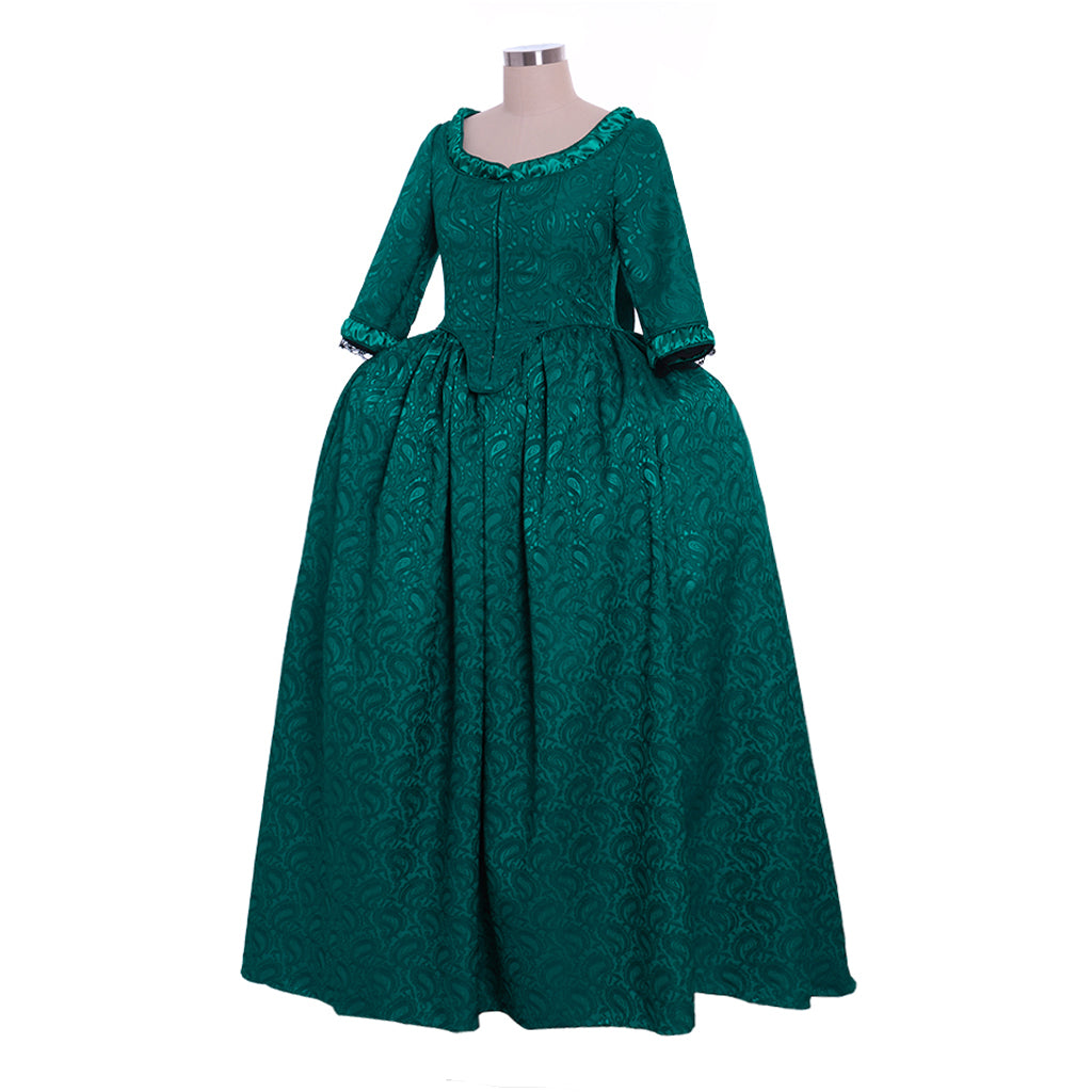 Medieval Renaissance Gothic Rococo Gown Inspired Long Length Prom Gown LARP Ren Faire Adults' Gown Shakespeare Gentlewoman Solid Ball Gown Green Women's Halloween Carnival Party Evening Dress Valentine's DayParty Masquerade Adults' Dress All
