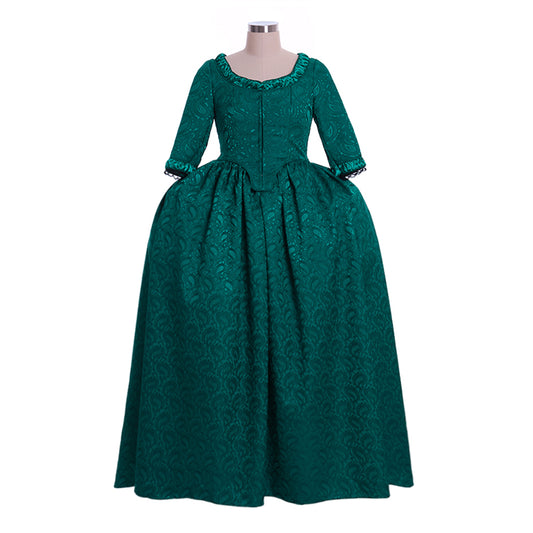 Medieval Renaissance Gothic Rococo Gown Inspired Long Length Prom Gown LARP Ren Faire Adults' Gown Shakespeare Gentlewoman Solid Ball Gown Green Women's Halloween Carnival Party Evening Dress Valentine's DayParty Masquerade Adults' Dress All