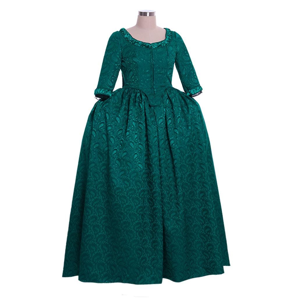 Medieval Renaissance Gothic Rococo Gown Inspired Long Length Prom Gown LARP Ren Faire Adults' Gown Shakespeare Gentlewoman Solid Ball Gown Green Women's Halloween Carnival Party Evening Dress Valentine's DayParty Masquerade Adults' Dress All