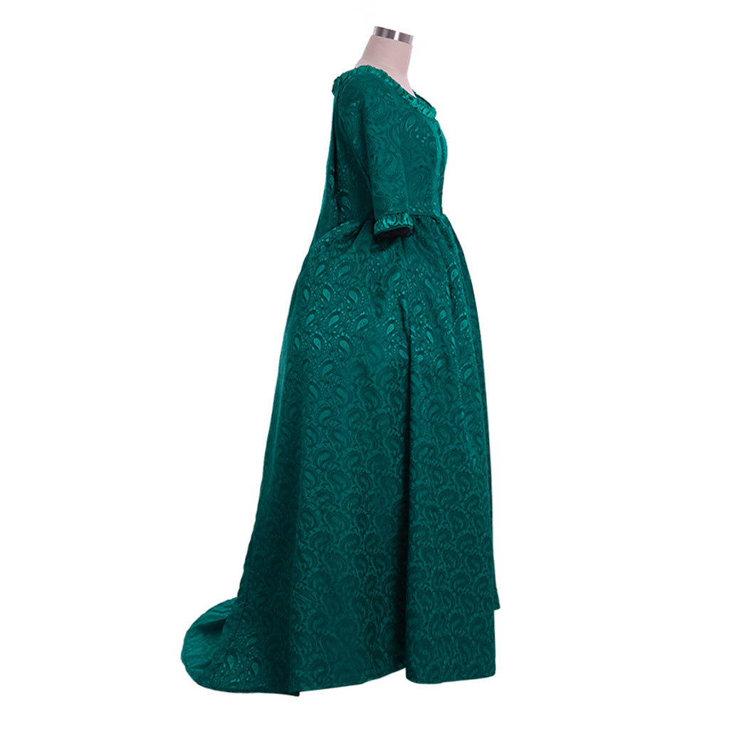 Medieval Renaissance Gothic Rococo Gown Inspired Long Length Prom Gown LARP Ren Faire Adults' Gown Shakespeare Gentlewoman Solid Ball Gown Green Women's Halloween Carnival Party Evening Dress Valentine's DayParty Masquerade Adults' Dress All