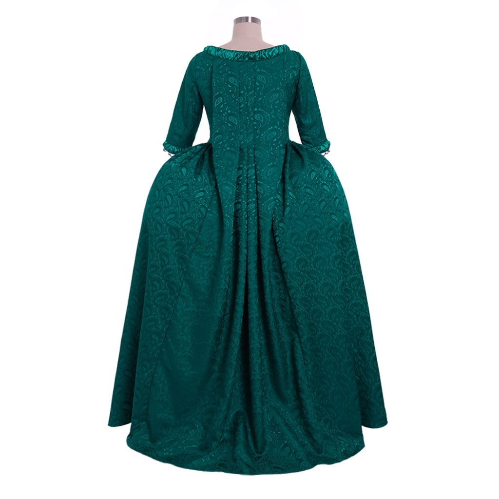 Medieval Renaissance Gothic Rococo Gown Inspired Long Length Prom Gown LARP Ren Faire Adults' Gown Shakespeare Gentlewoman Solid Ball Gown Green Women's Halloween Carnival Party Evening Dress Valentine's DayParty Masquerade Adults' Dress All