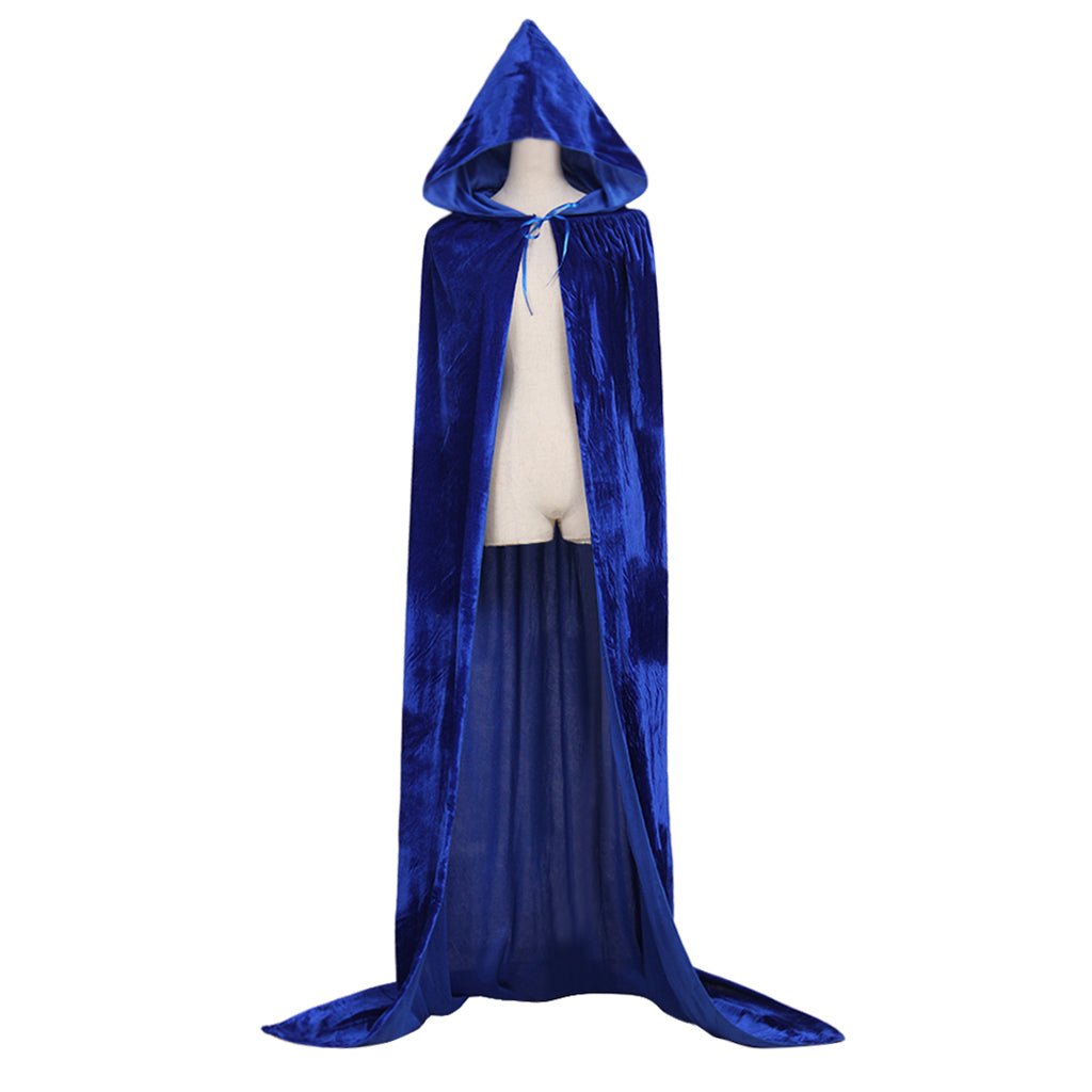 Medieval Hooded Velvet Cloak Adult Renaissance Vintage Cosplay Long Robe