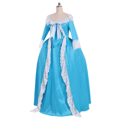 18th Century Women's Rococo Ball Gown Princess Maria Antonietta Rococo Victorian Renaissance Vacation Dress Bow Accessory Solid Color Ball Gown