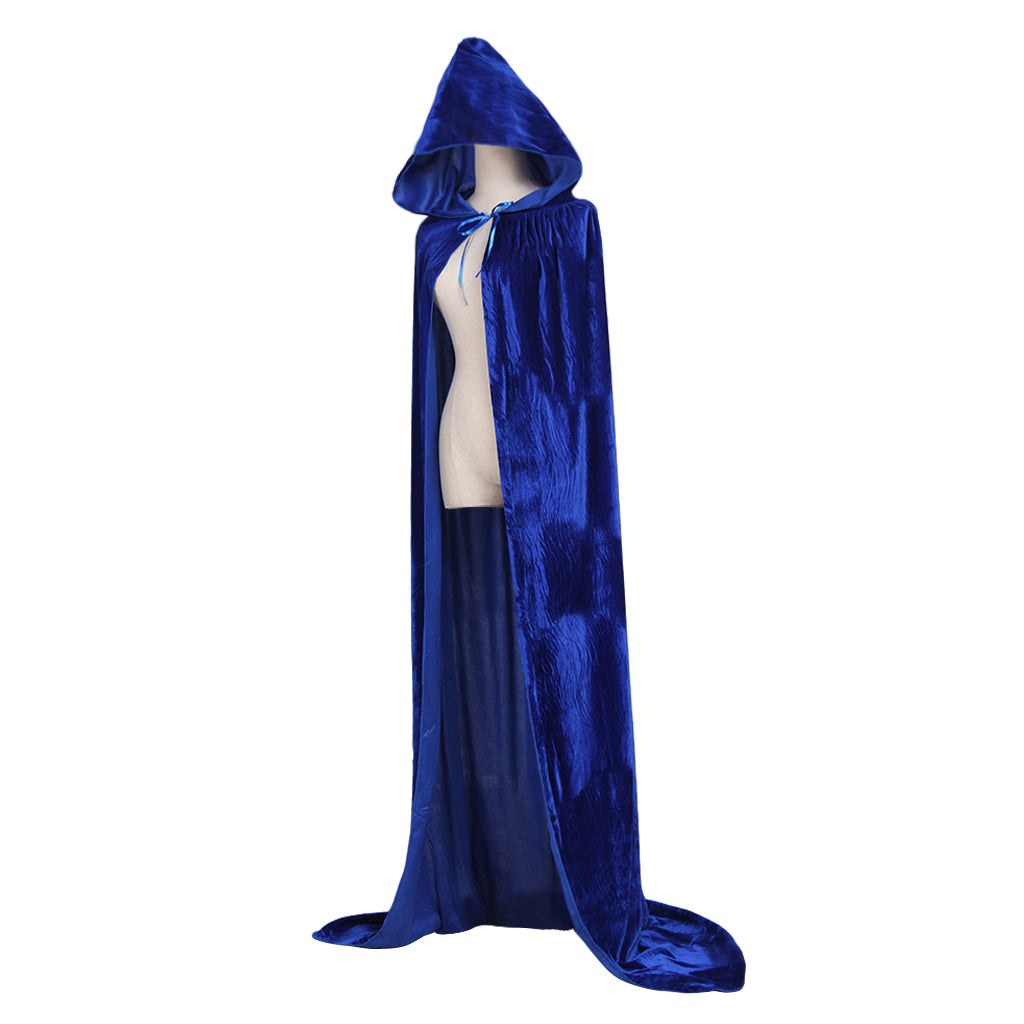 Medieval Hooded Velvet Cloak Adult Renaissance Vintage Cosplay Long Robe