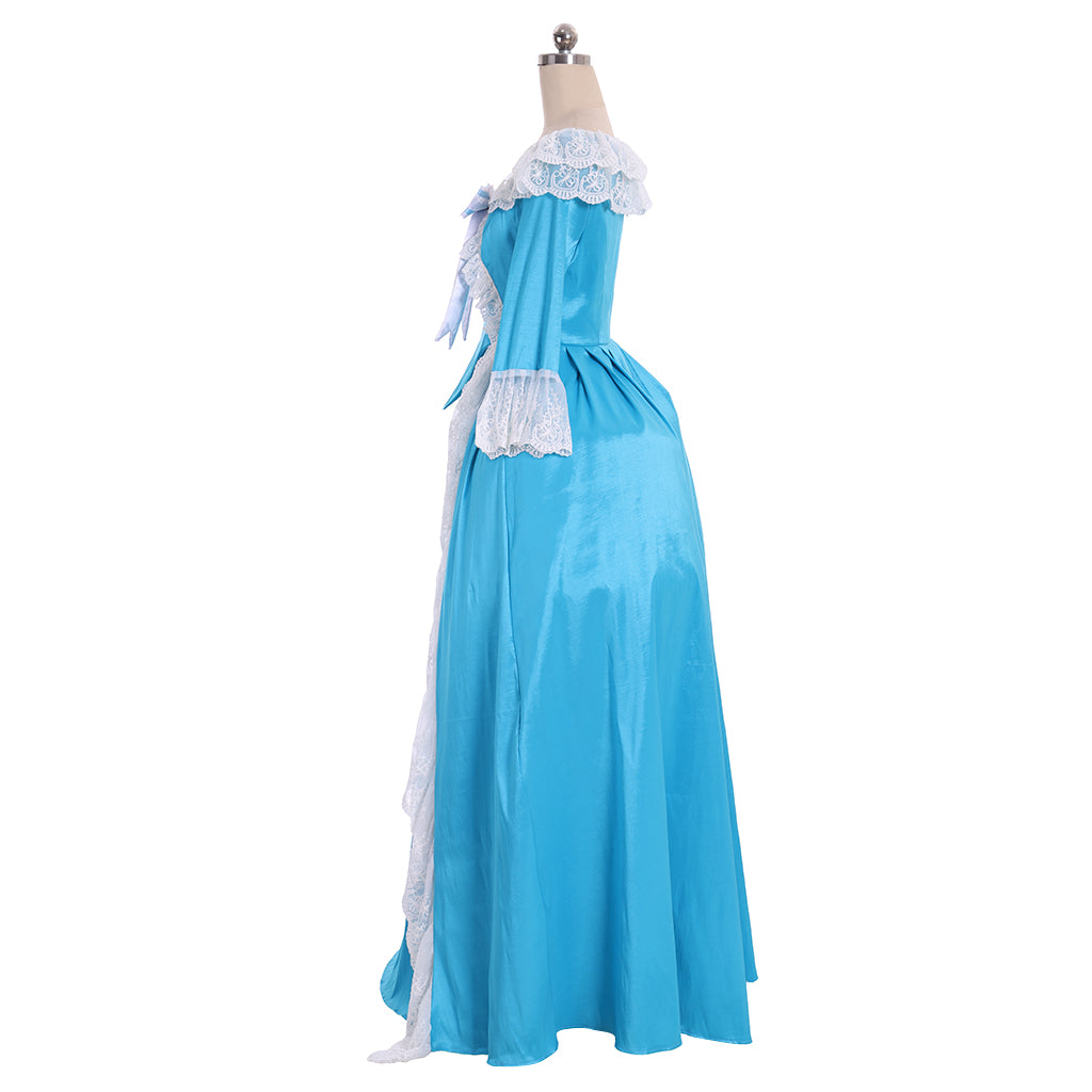 18th Century Women's Rococo Ball Gown Princess Maria Antonietta Rococo Victorian Renaissance Vacation Dress Bow Accessory Solid Color Ball Gown