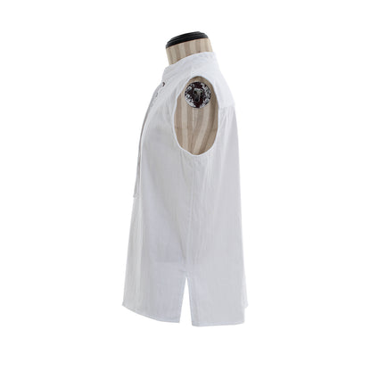 Medieval Men's White Sleeveless Top with Lace up Neckline for Cosplay Themed Events Halloween Christmas or Parties