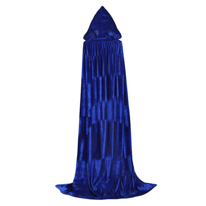Medieval Hooded Velvet Cloak Adult Renaissance Vintage Cosplay Long Robe