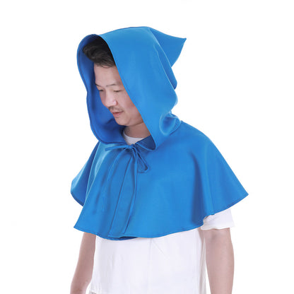 Medieval Gothic Hooded Short Cloak Cropped Cape for Cosplay  Halloween Costumes