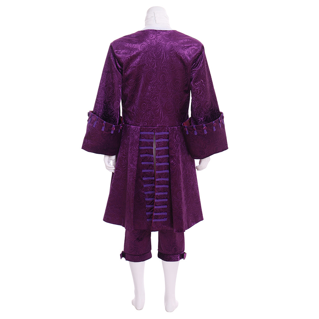 Renaissance Men's Purple Velvet Brocade Costume Set Tudor  style for Cosplay Themed Events Halloween Christmas or Themed Parties
