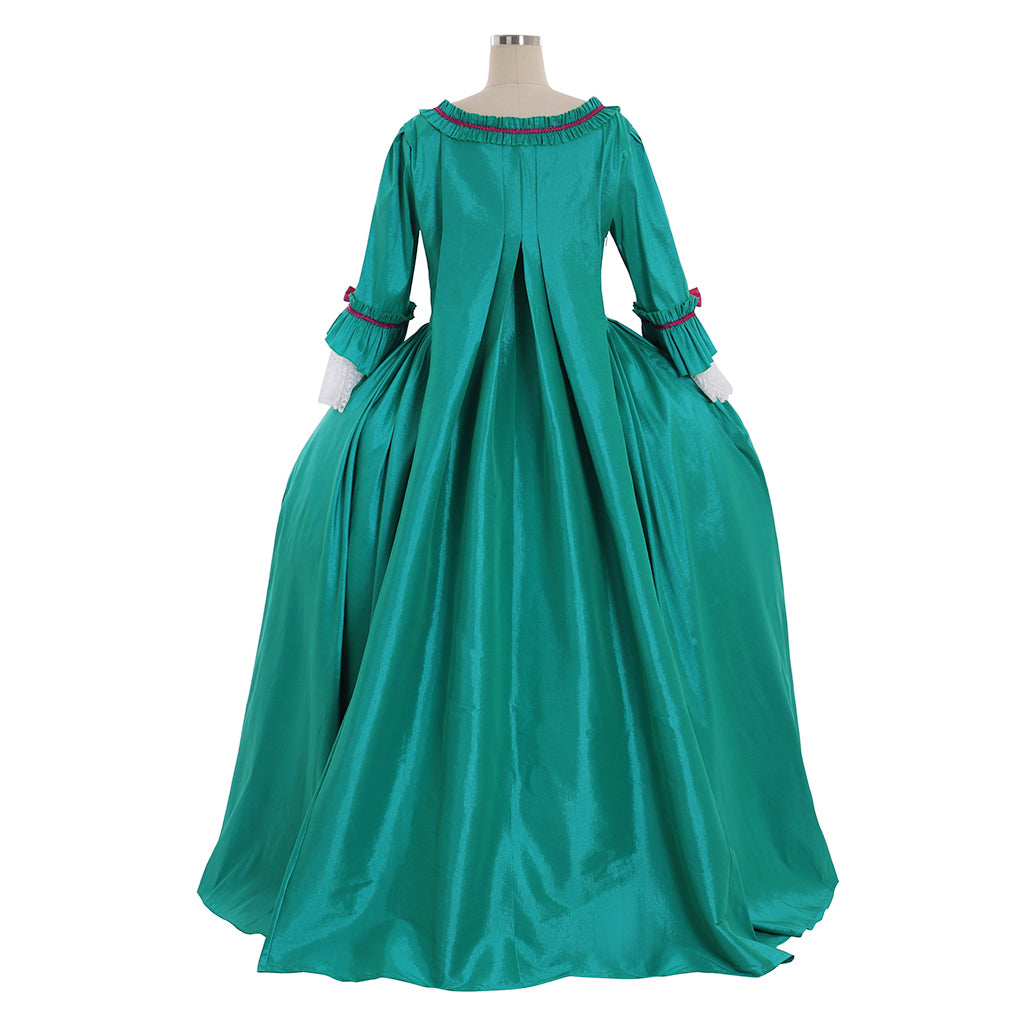 Medieval Renaissance Gothic Rococo Gown Inspired Long Length Prom Gown LARP Ren Faire Adults' Gown Shakespeare Gentlewoman Solid Ball Gown Green Women's Halloween Carnival Party Evening Dress Valentine's DayParty Masquerade Adults' Dress All